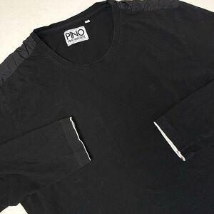 PINO BY PINOPORTE Shirt Long Sleeve Mens XL Black Cotton Stretch Fitted $120 EUC